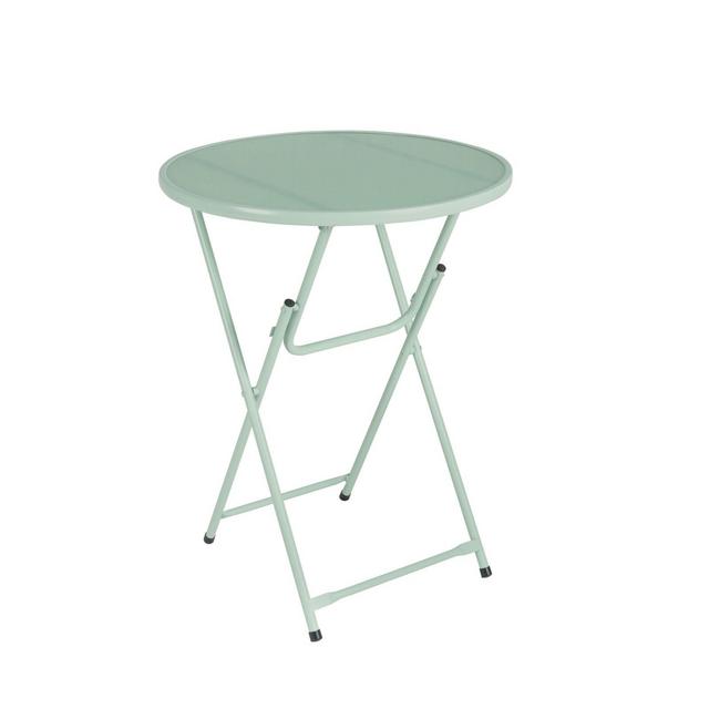 Destination Summer Folding Metal Patio Bistro Table in Sage