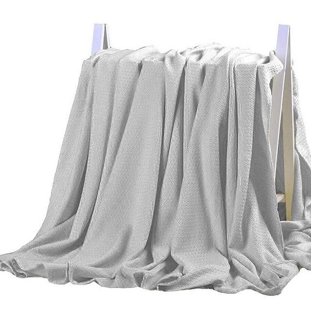 DANGTOP Bamboo Blanket - All Seasons Thin Cooling Blanket for Adults and Teens.(79x91 inches,Light Grey)