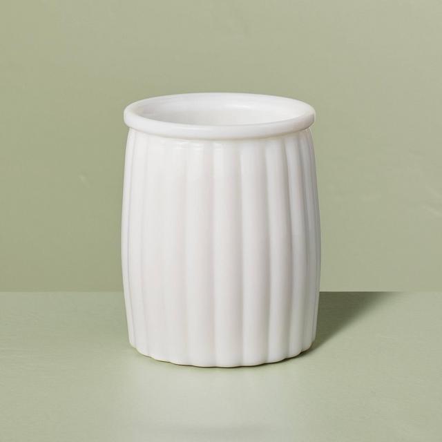 Ribbed Milk Glass Bath Tumbler White - Hearth & Hand™ with Magnolia