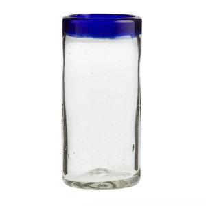 Rocco Blue Handcrafted Recycled Highball Glass - World Market