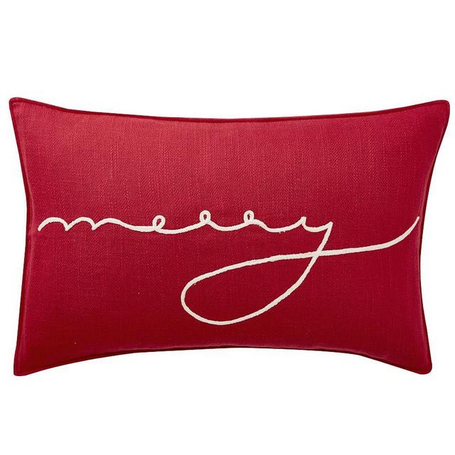 Merry Lumbar Pillow Cover, 16 x 26", Red