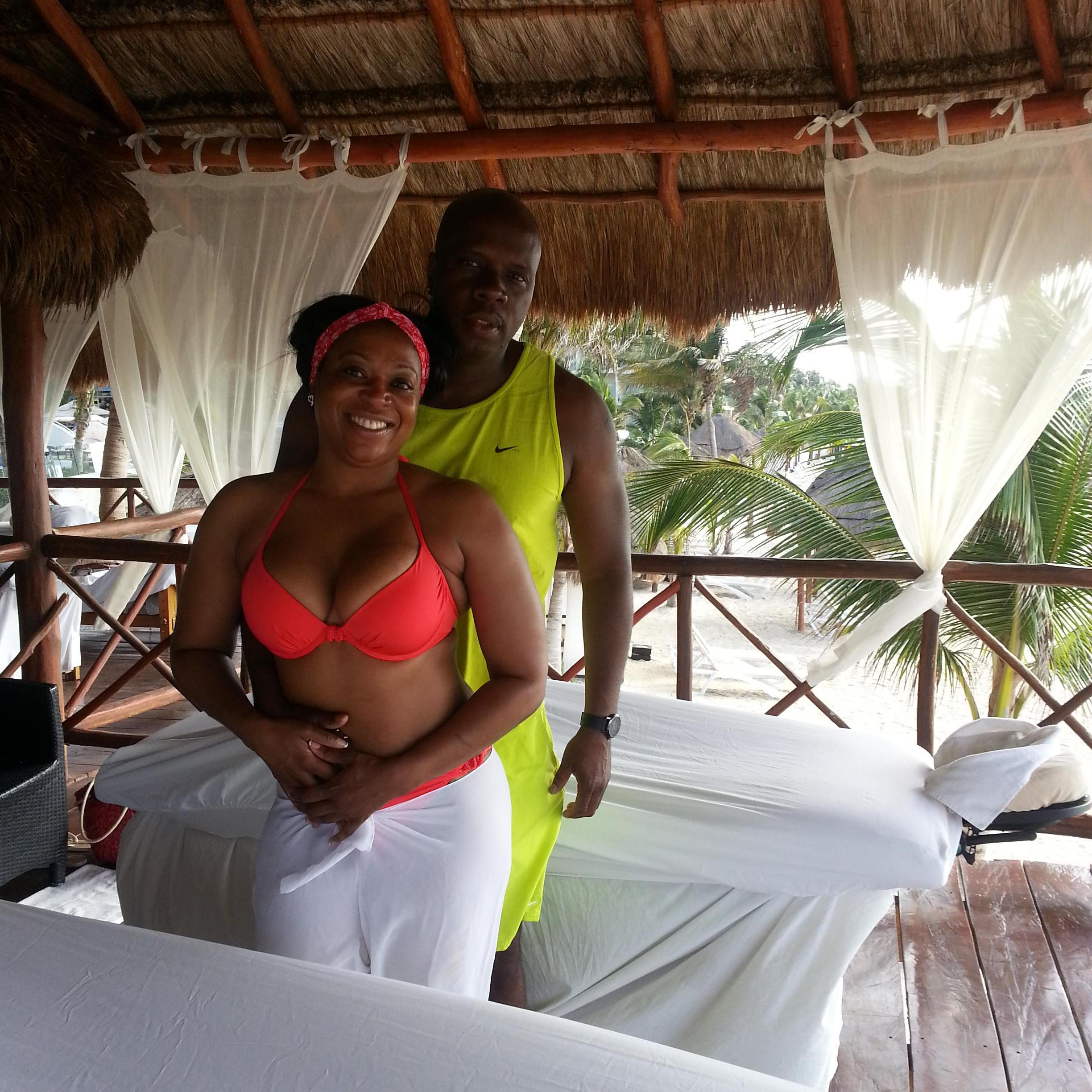 Spa on beach in Riviera Maya Mexico.