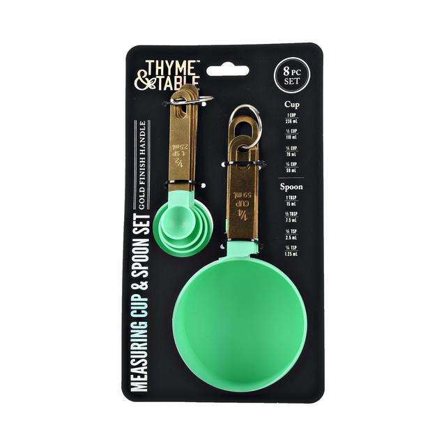 Thyme & Table 8 Piece Measuring Cups and Spoons, Mint
