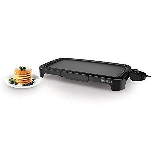 BLACK+DECKER GD2011B Family Sized Electric Griddle, 20 x 11-Inch, Black