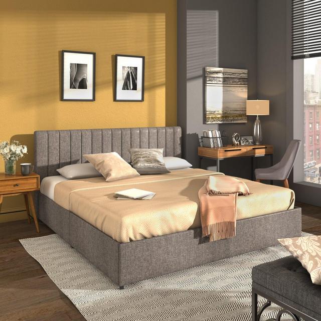 Cletus Upholstered Low Profile Storage Platform Bed