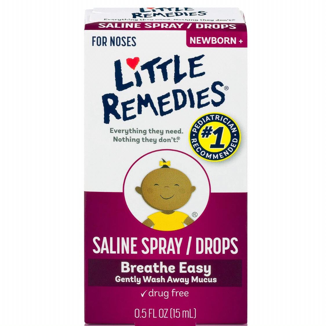 Little Remedies Saline Spray and Drops | 0.5 Fl Oz