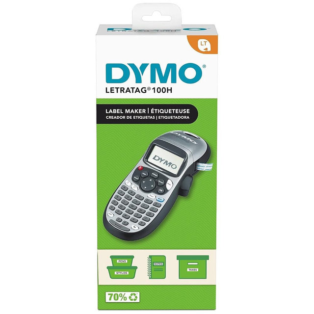 DYMO LetraTag 100H Silver Handheld Label Maker & LT Label Tapes, Thermal Printing, Easy-to-Use, Great for Home & Office Organization