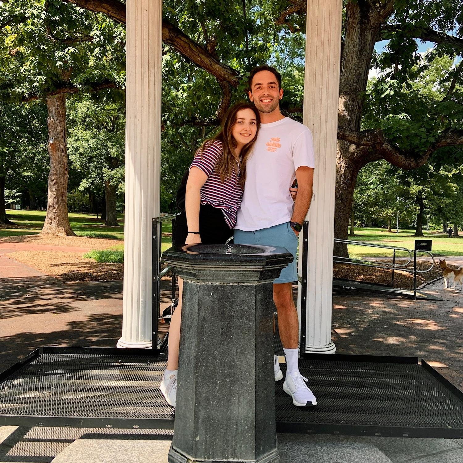 Our first picture together at the Old Well (August 2021)