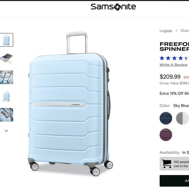 Freeform Large Spinner | Large Checked Luggage | Samsonite