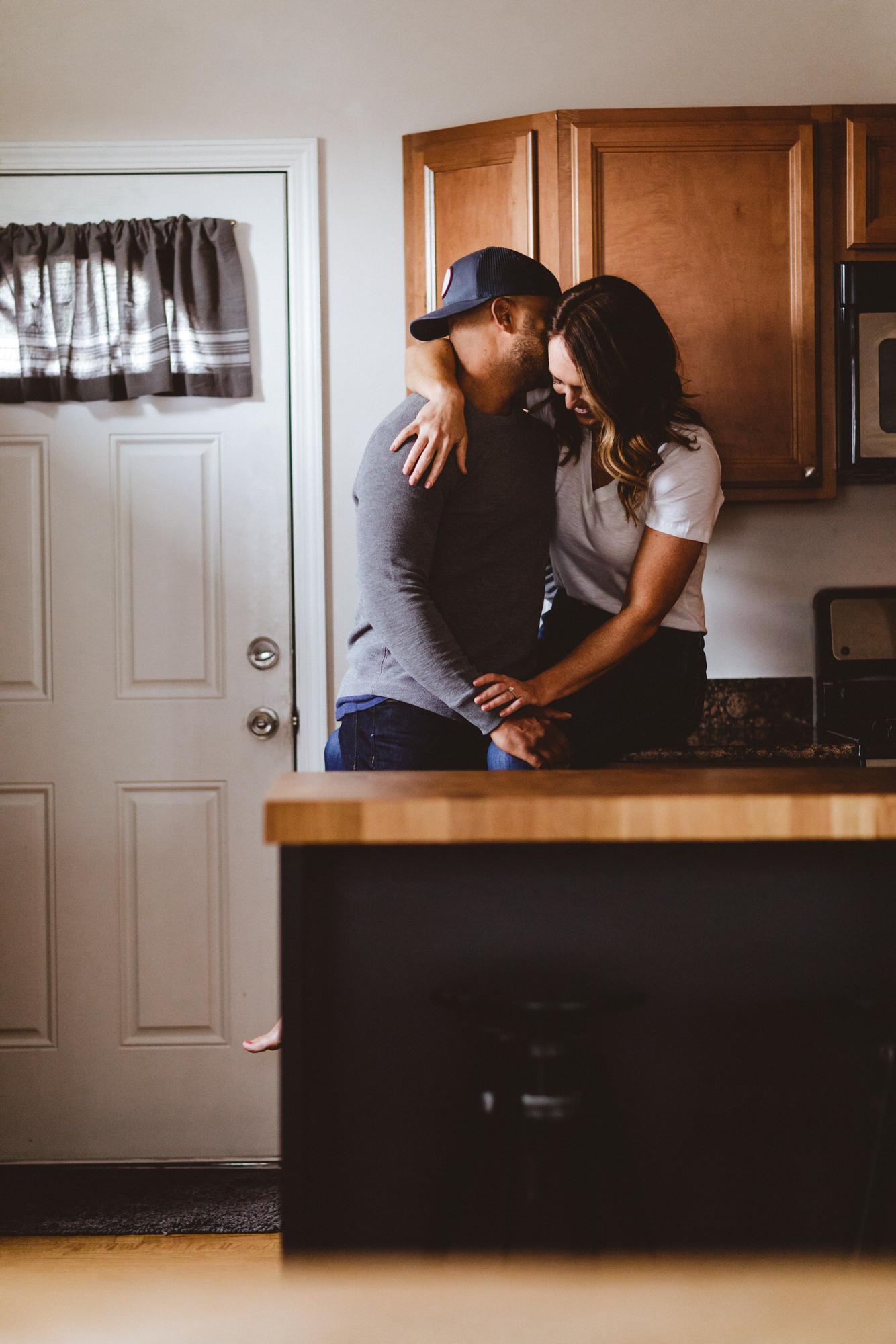This is the kitchen where the proposal went down. Marcus popped the question while relaxing in the kitchen, waiting for dinner to cook.