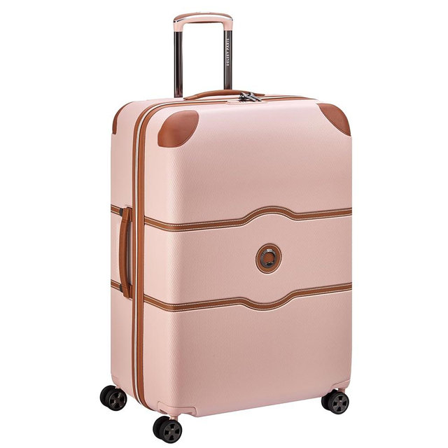 DELSEY PARIS Chatelet Air 2.0 Hardside Luggage with Spinner Wheels, Blush Pink, Checked-Large 28 Inch