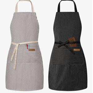 2 Pack Adjustable Bib Apron with 2 Pockets Chef Cooking Kitchen Restaurant Aprons for Women Men