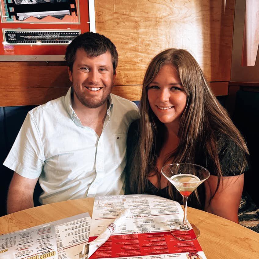 Our first photo together! Tyler came with me to celebrate my sister Katie's birthday- he missed the first Packers game of the season to go to this, which if you know him, is a huge deal!
