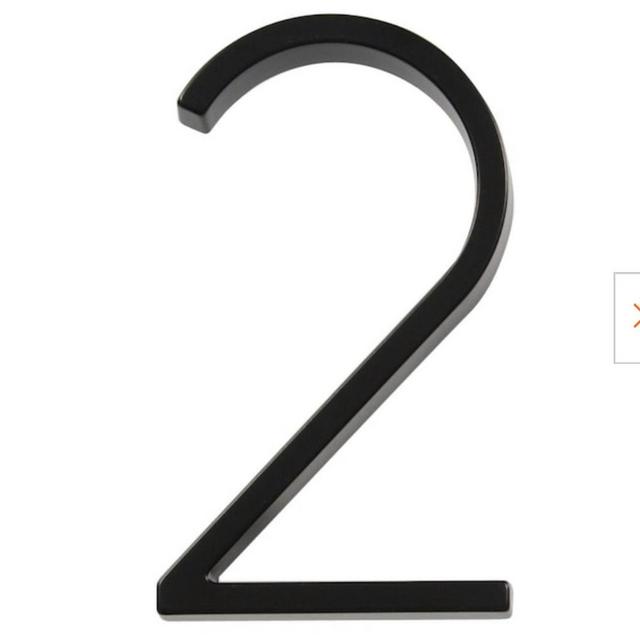 5 in. Black Floating or FLush House Number 2