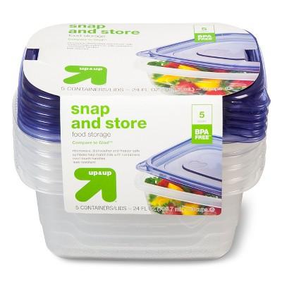 Snap And Store Small Rectangle Food Storage Container - 5ct/24 fl oz - Up&#38;Up&#8482;