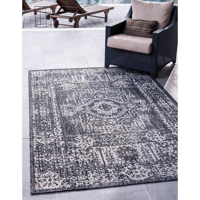 Bridgeport Home Pashio Pas8 Charcoal Gray 9' x 12' Area Rug