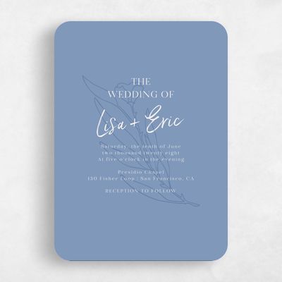 Blue Rounded Wedding Invitation - Pistoia Classic