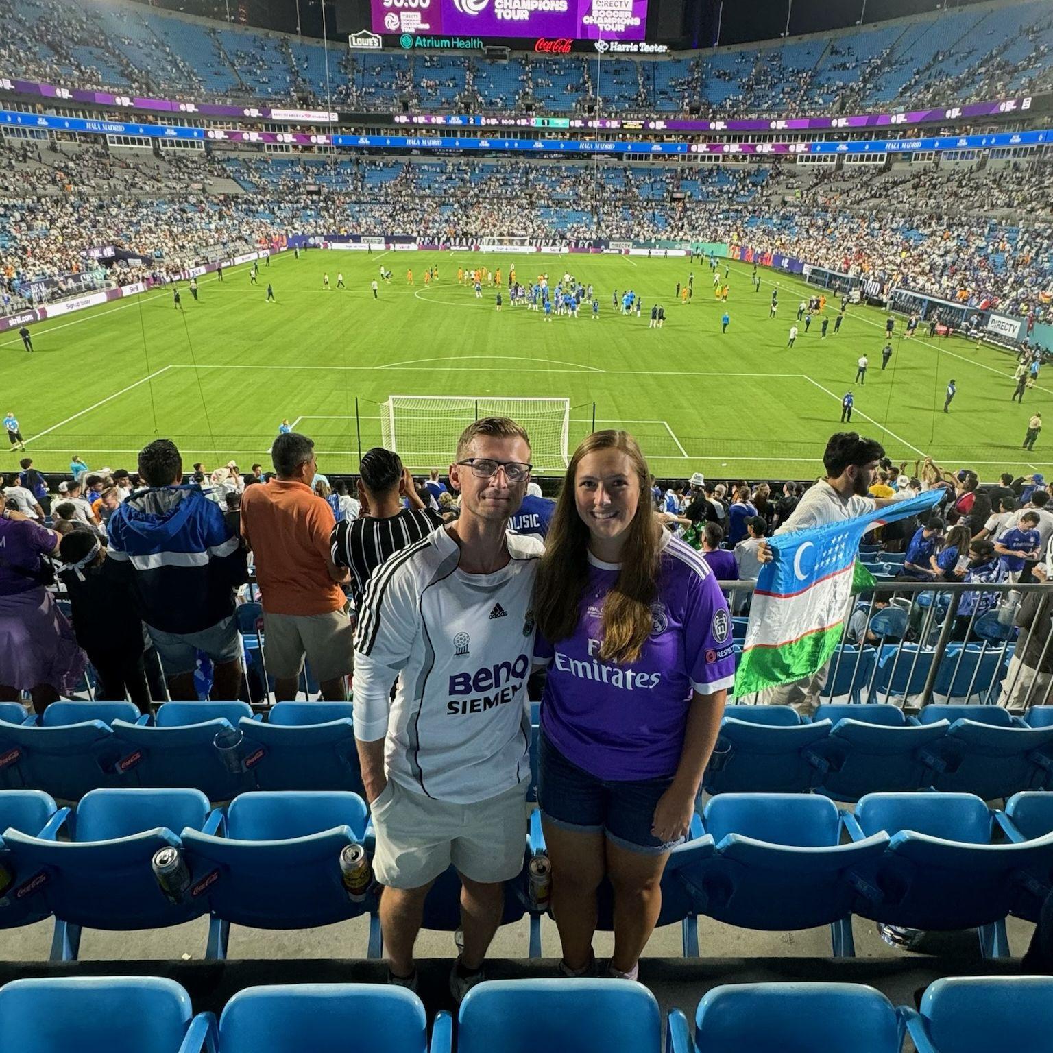 We went and watched a professional soccer game in Charlotte…I even caught a soccer ball!