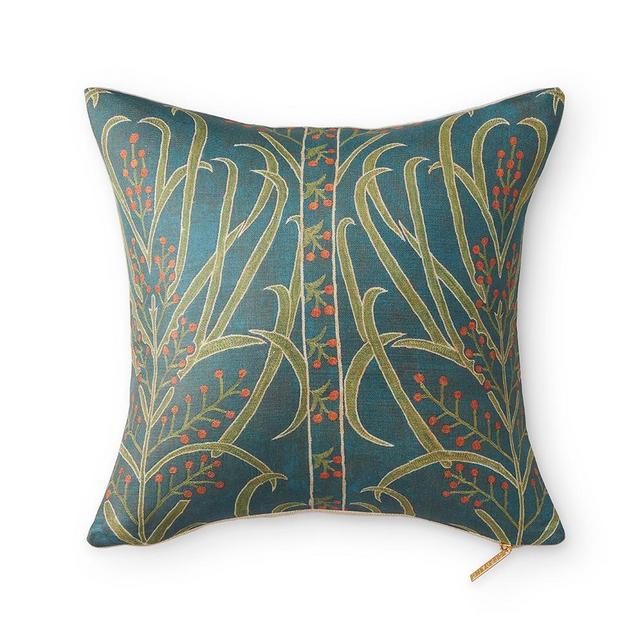 Teal Vines Suzani Pillow