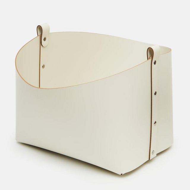 Small Ovo Basket - Cream with Cream Leather Straps