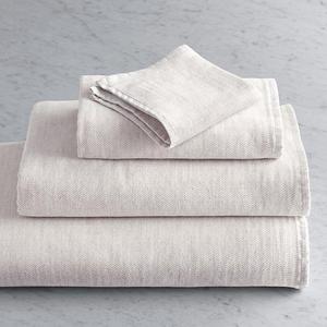 Restoration Hardware Heathered Cotton-Linen Reversible Washcloth