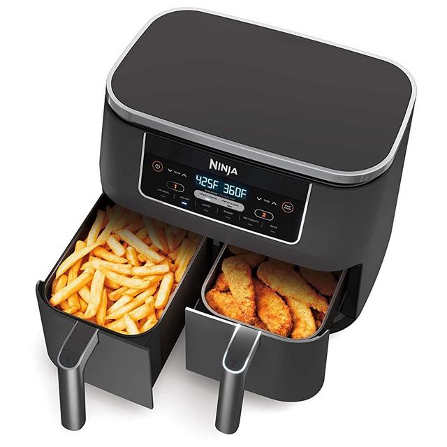 Ninja DZ201 Foodi 6-in-1 2-Basket Air Fryer with DualZone Technology, 8-Quart Capacity, and a Dark Grey Stainless Finish