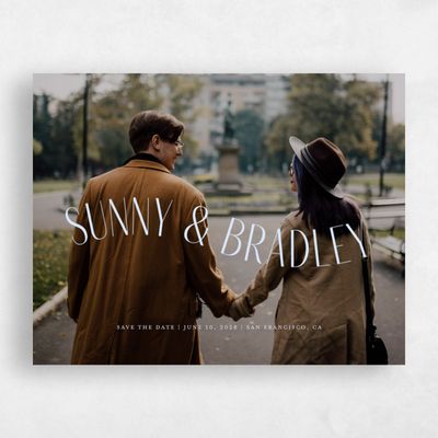 Blue Typography Wedding Save the Date - Lark Photo