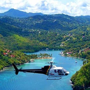 Helicopter tour over the Island