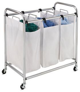 Chrome Heavy-Duty Triple Laundry Sorter