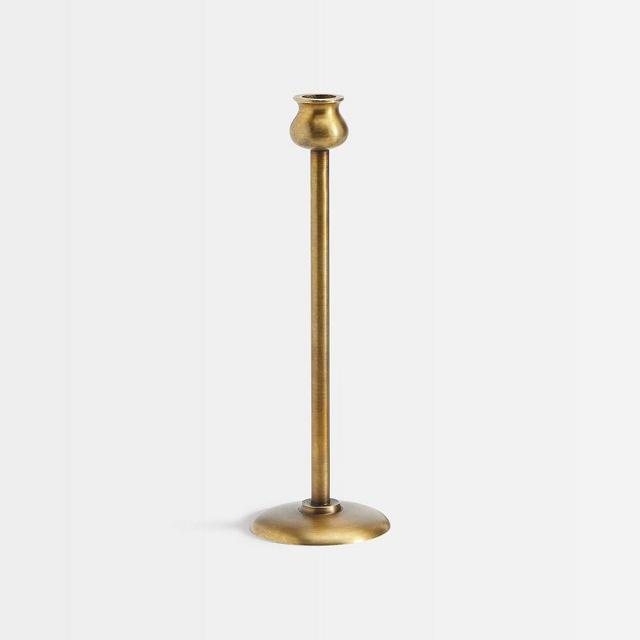 Booker Candleholders, Large Taper, Brass