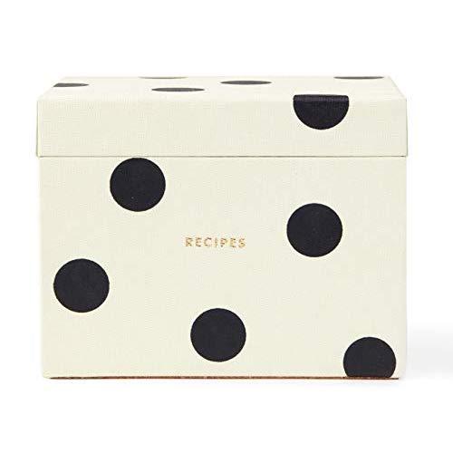 Kate Spade New York Recipe Box with 40 Double Sided Recipe Cards, Deco Dot