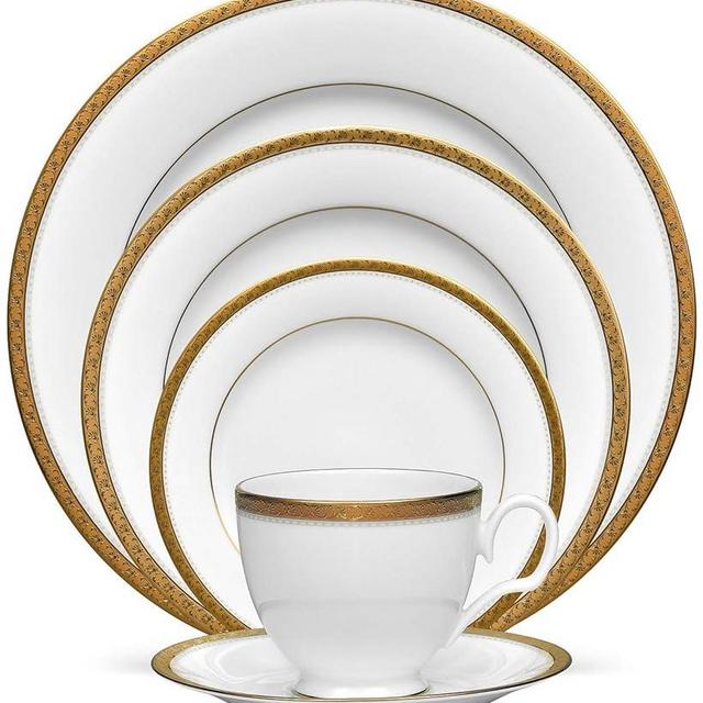 Noritake Charlotta Gold 5 Piece Place Setting, Service for One