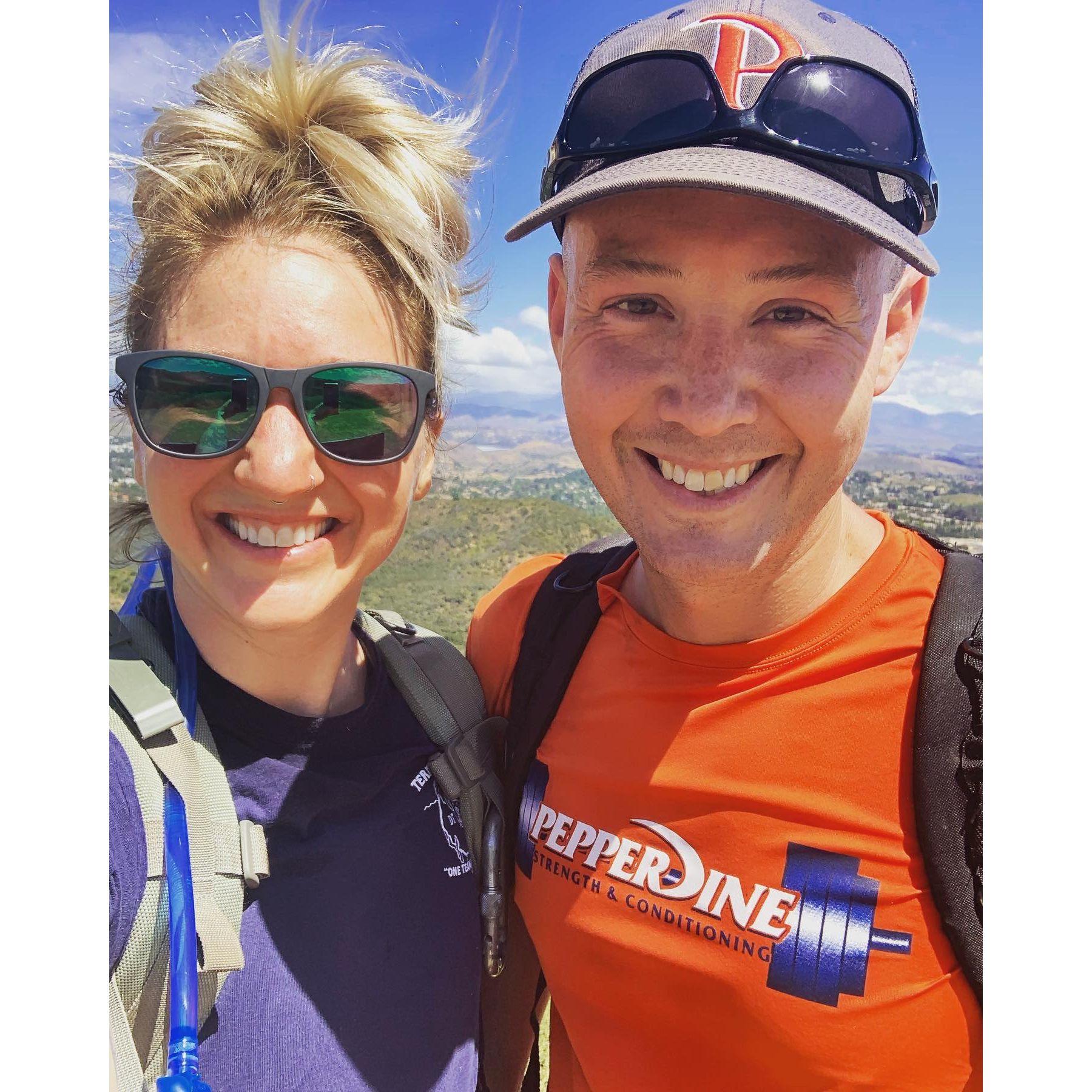Despite his status as an avid indoorsman, Dan agreed to go hiking with Emily in April 2019
