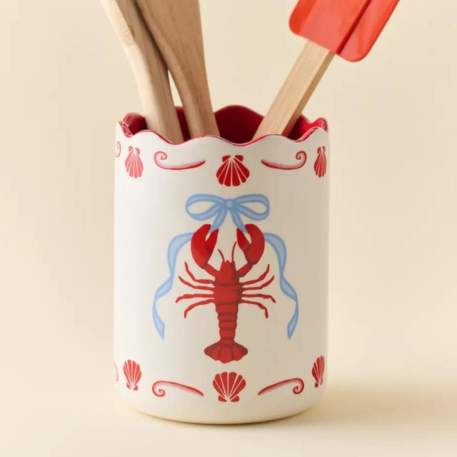 Lobster Ceramic Utensil Holder