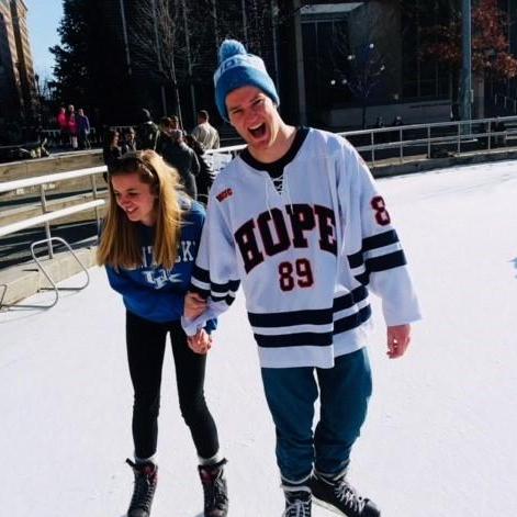 The first time I had ever been ice skating! He didn't let me fall until the next time we went.