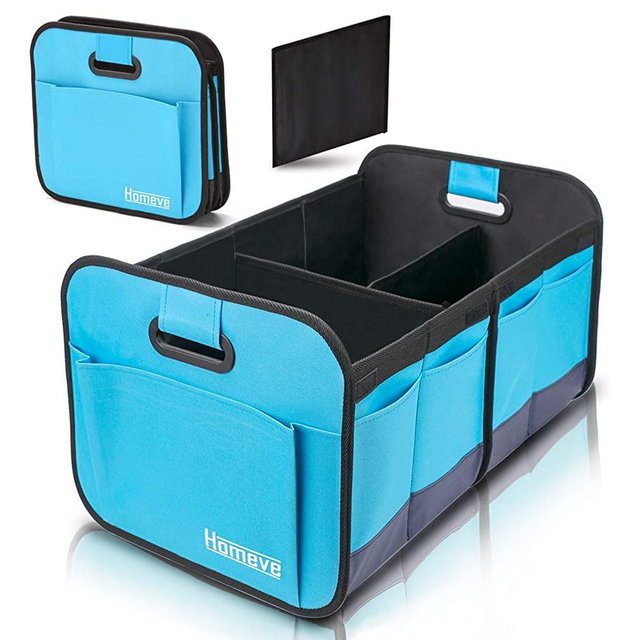 Car Trunk Organizer, Collapsible Storage Box, Perfect for Any Car Suv Trunk Size, Blue