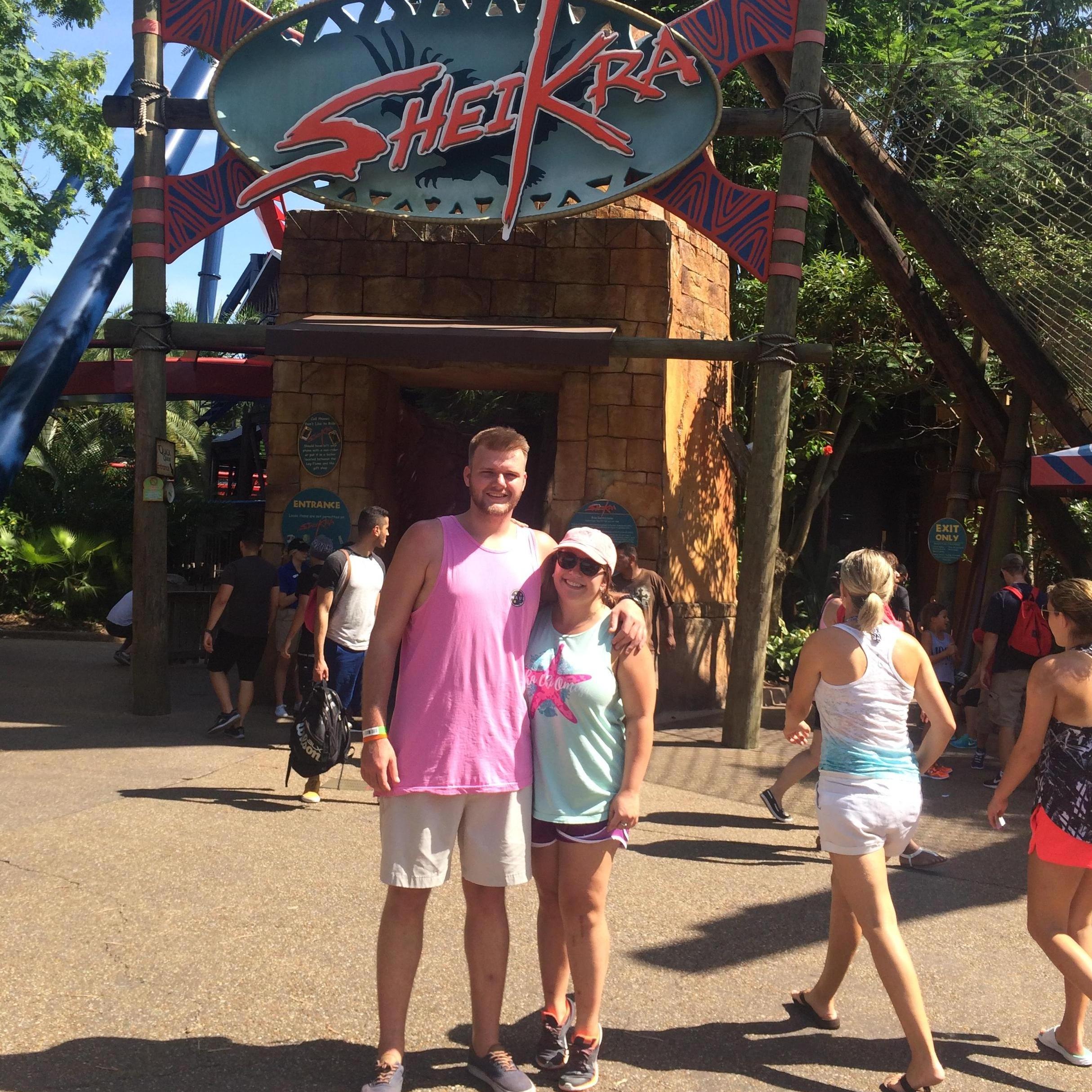 Busch Gardens, Tampa. Our favorite ride here is obviously Sheikra