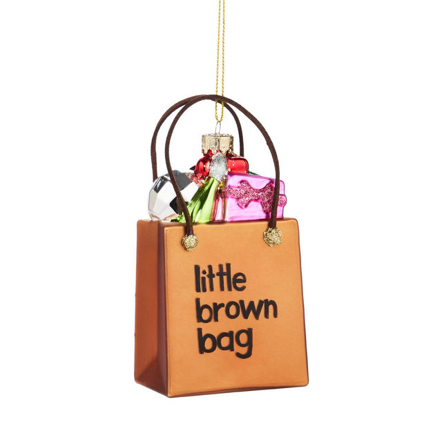 Bloomingdale's Glass Shopping Bag Ornament - Exclusive
