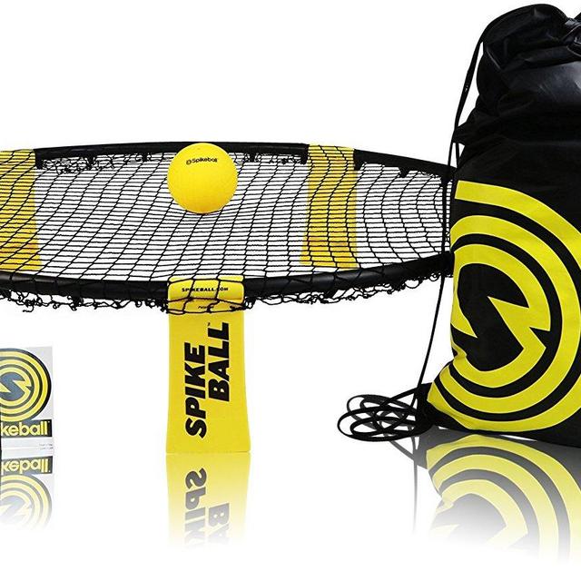 Spikeball Game Set - Played Outdoors, Indoors, Lawn, Yard, Beach, Tailgate, Park - Includes 1 Ball, Drawstring Bag, and Rule Book - Game for Boys, Girls, Teens, Adults, Family