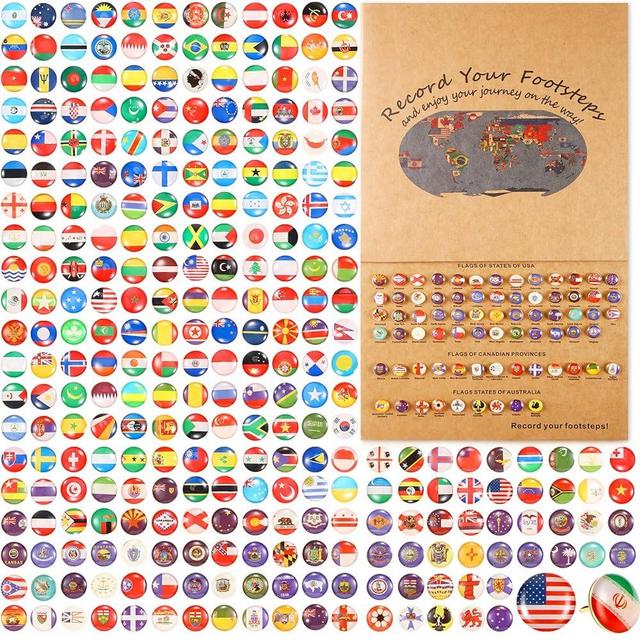 291 Pcs Flags Push Pins for Map World Flags Push Pins National Flag Thumb Tacks Creative Drawing Pins for World Travel Map, Bulletin Board, Pinboard, Office