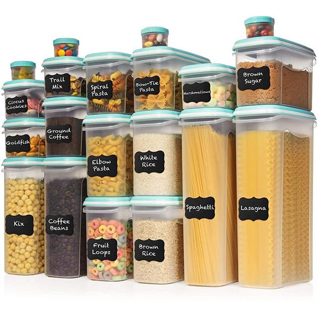 Lifewit 13pcs Airtight Food Storage Containers with Universal Lids, Plastic  Cereal Containers Storage Set with Labels Marker in Kitchen Pantry, Sugar