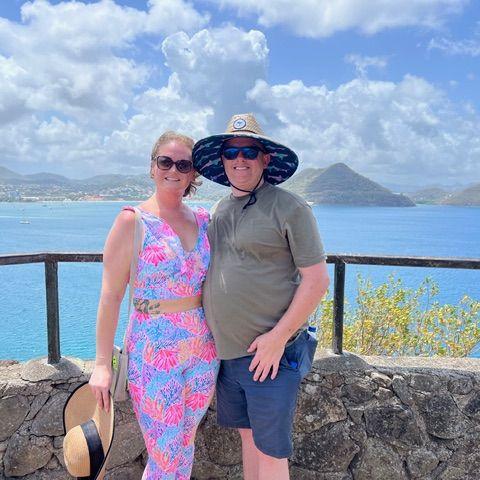 In St Lucia we hiked Pigeon Island. Brian wasn't looking forward to physical exercise while on vacation but the views up top were well worth it!