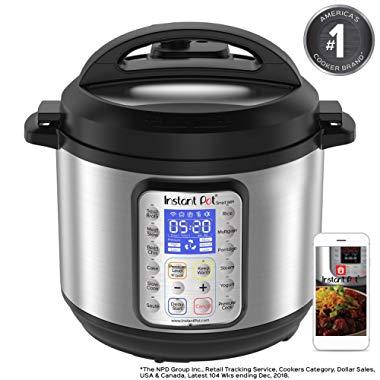 Instant Pot Smart WiFi 6 Quart Multi-use Electric Pressure, Slow, Rice Cooker, Yogurt, Cake Maker, Sauté, Steamer and Warmer, Silver