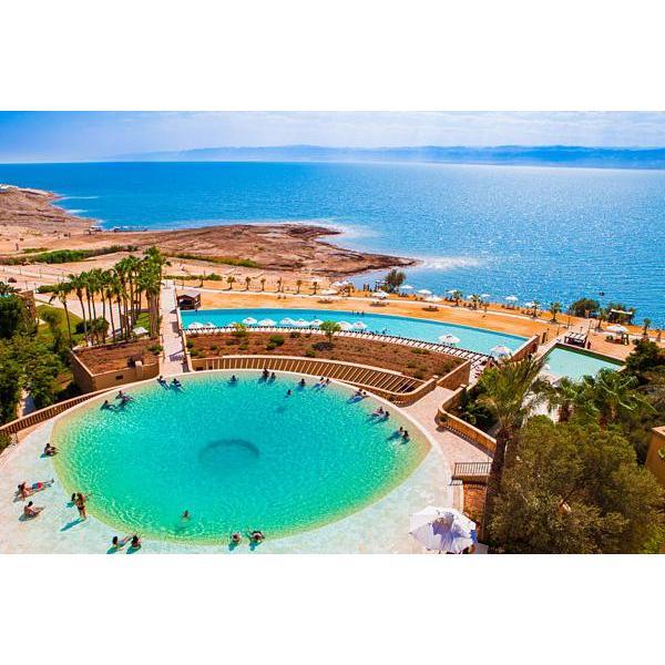 We'll arrive by noon and enjoy a relaxing lunch and drinks by the pool and everyone can enjoy swimming at the lowest point on Earth and in water that's 30% salt; typical ocean water is 3.5% salt!