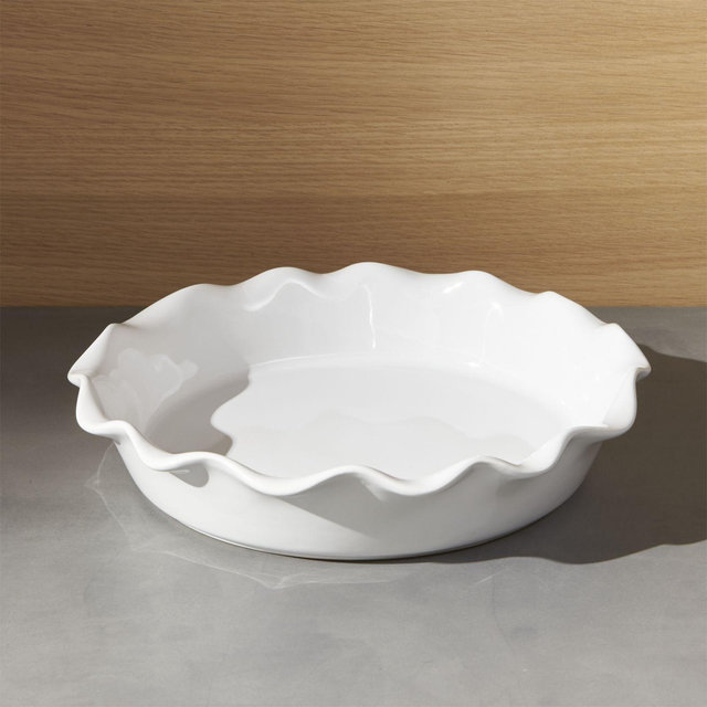 Crate and Barrel, Ruffled Pie Dish | Zola