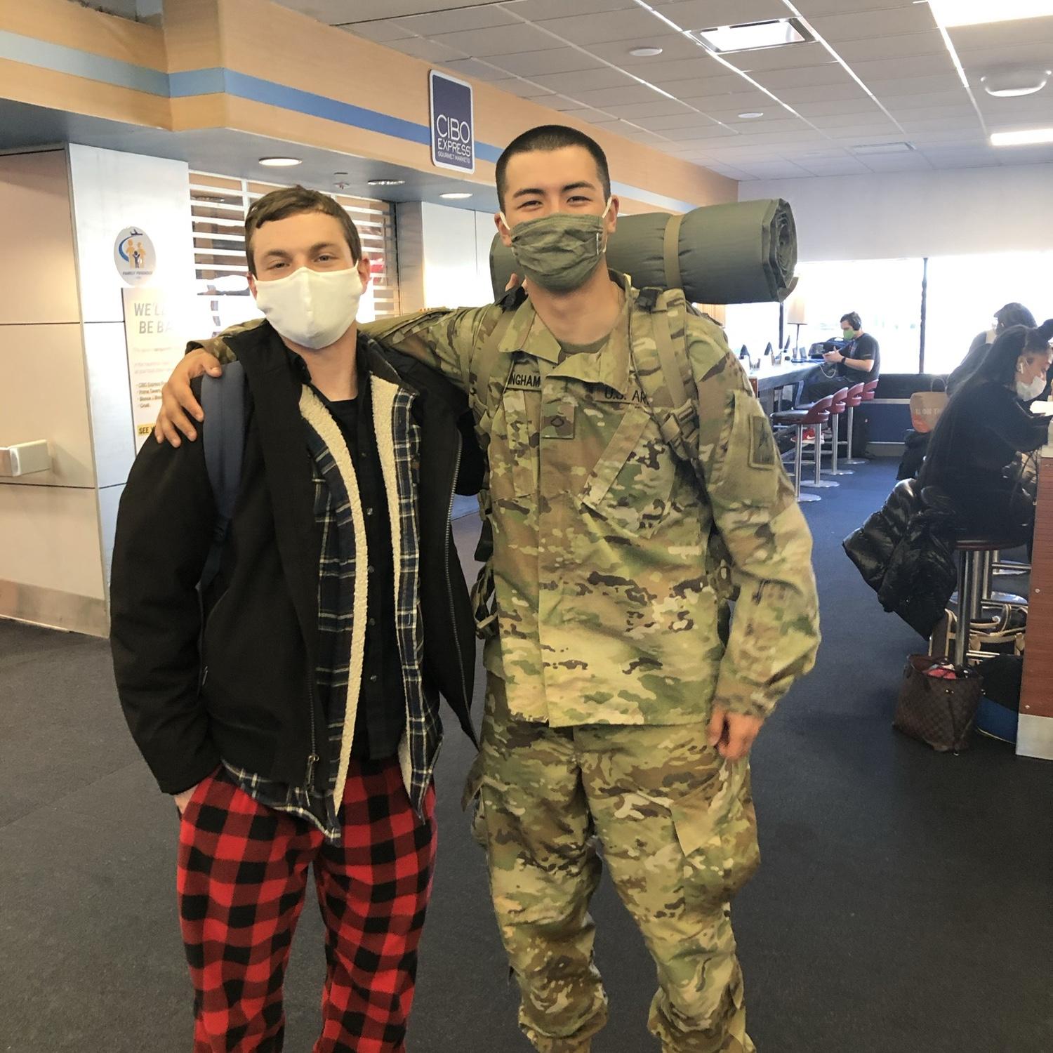 1/2/21… we landed at LaGuardia Airport and managed to catch our dear friend Hikaru and give him hugs before he left for his deployment.