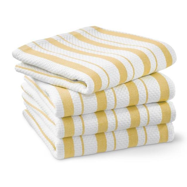 Williams Sonoma Classic Stripe Towels, Set of 4, Lemon Yellow