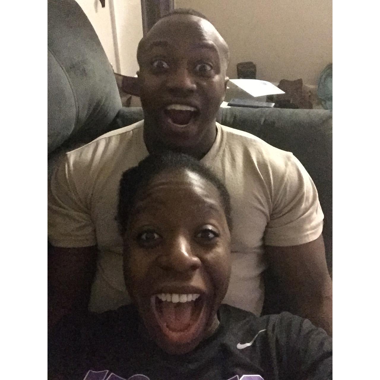 This is one of my favorite pictures. It was sent right after one of our friends sent us some good news- that was our response picture back :)