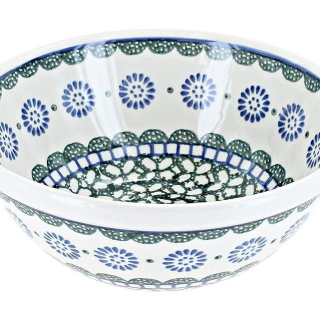 Blue Rose Polish Pottery - Green Maia Cereal/Soup Bowl - 6.5" Diameter - Great Bowl for Everyday Dinnerware, Casual Dinnerware, or Formal Dining
