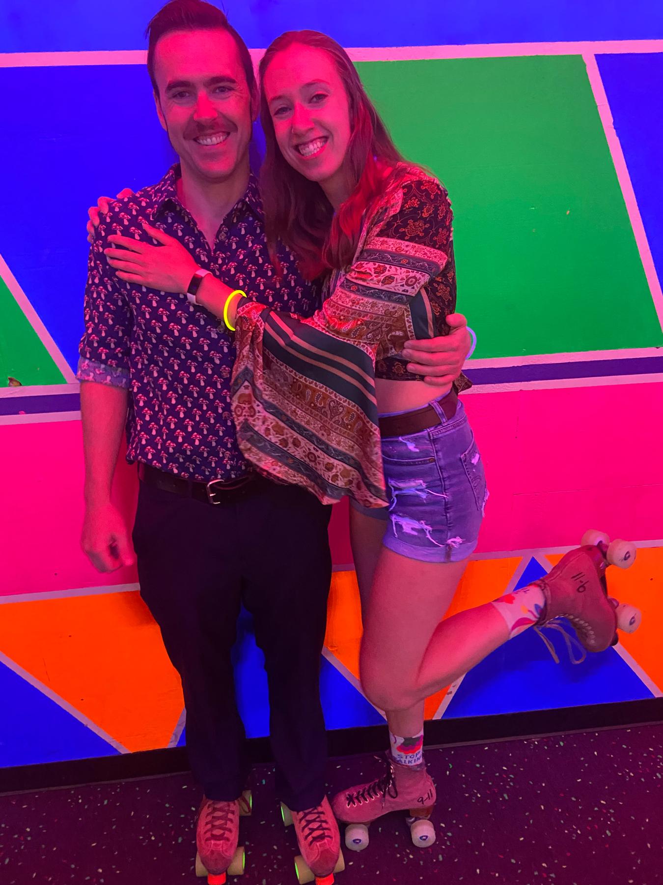 At a Roller Disco